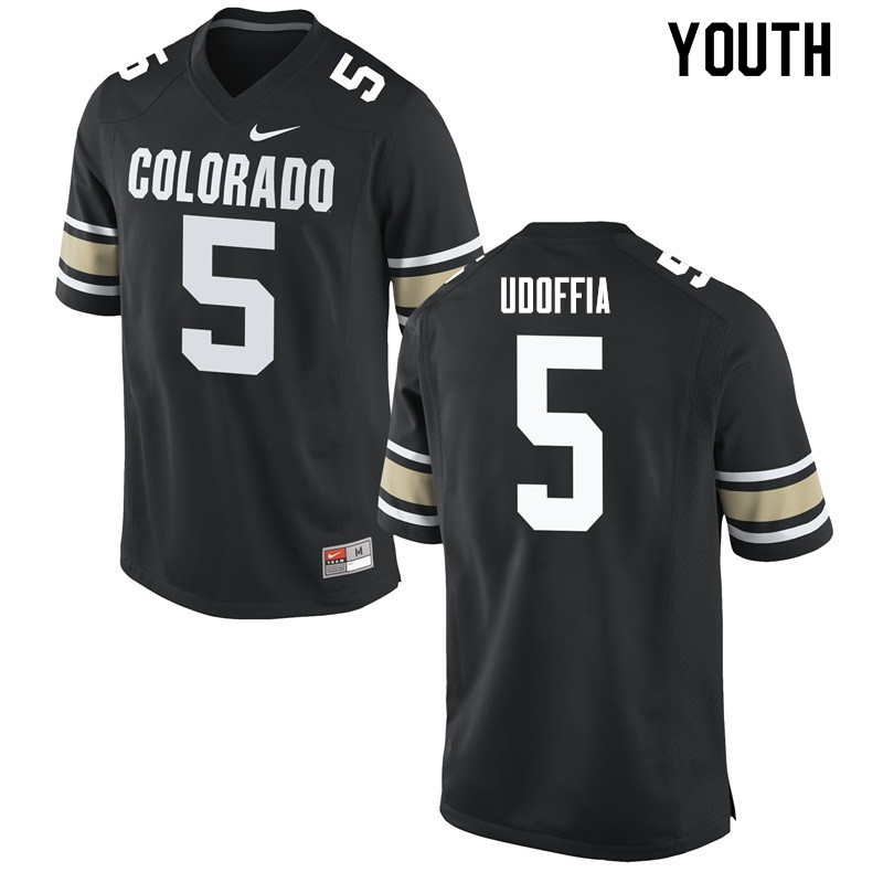 Youth #5 Trey Udoffia Colorado Buffaloes College Football Jerseys Sale-Home Black - Click Image to Close